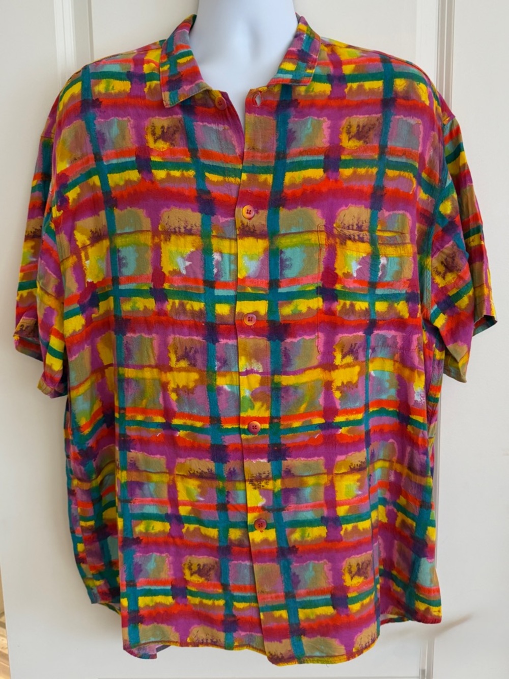 Jams World Men’s Hawaiian Aloha Short-Sleeve Button Shirt, XL, Great Cond.